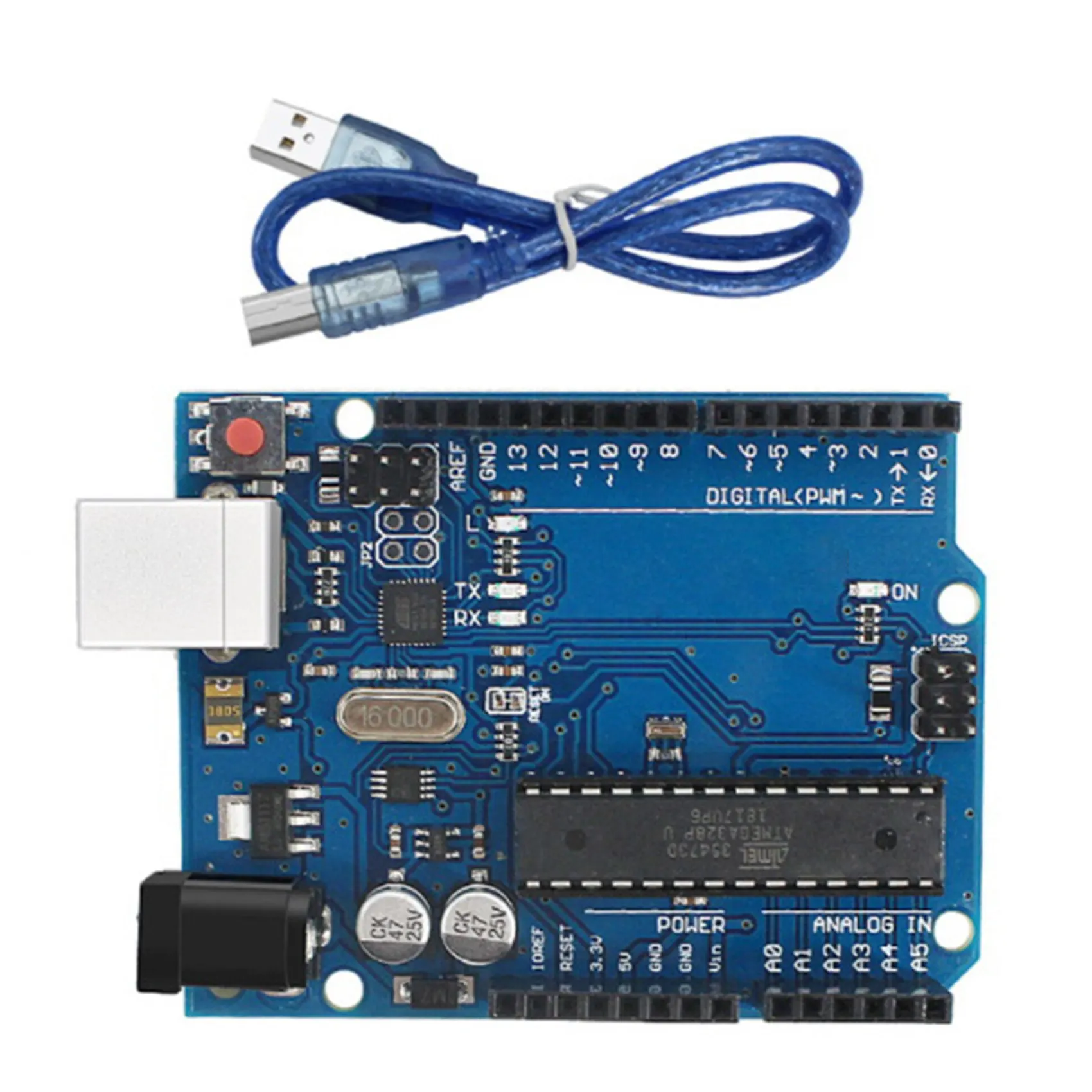 For Arduino UNO Development Board R3 Development Board ATmega328P Microcontroller Development Board with USB Cable