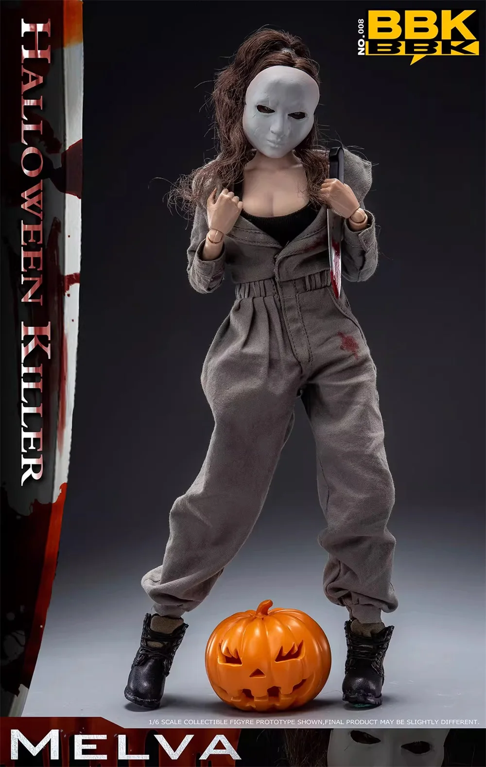 1/6 BBKTOYS BBK008 Happy Halloween Festivals Female Killer Melva Trick or Retreat Pumpkin Full Set Moveable Gift Fans Collect