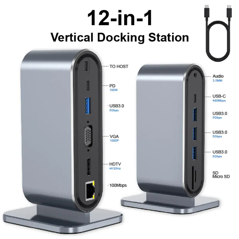12-In-1 USB-C Verti…