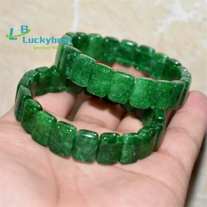 Natural Hetian Jade Dry Sapphire Hand Row Jade Bracelet Men's and Women's Jewelry