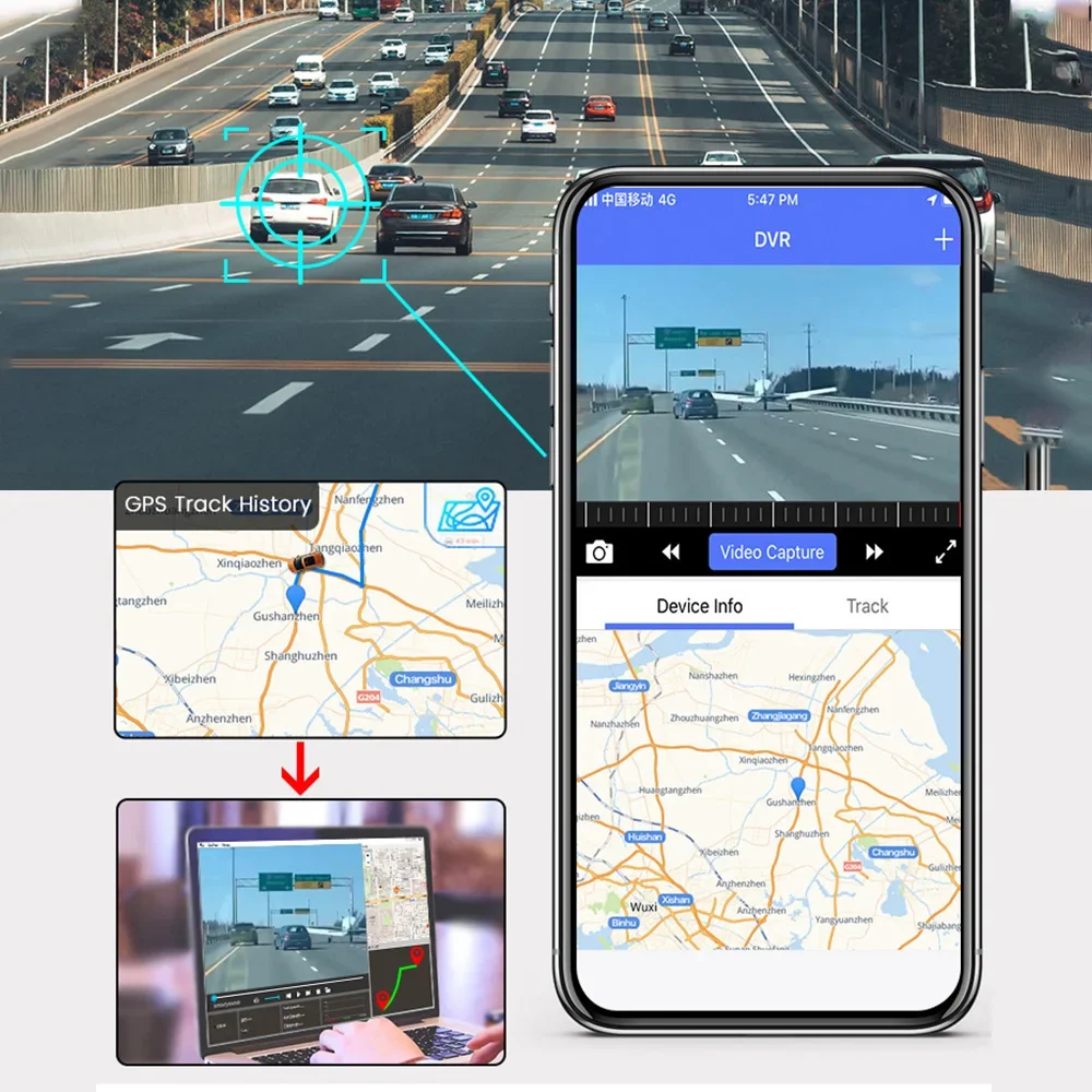 4G LTE Dashcam GPS اتصال عن بعد رؤية حية 4K كاميرا سيارة بعدسة مزدوجة 24/7 وقوف السيارات تحذير الاصطدام مسجل فيديو السيارة