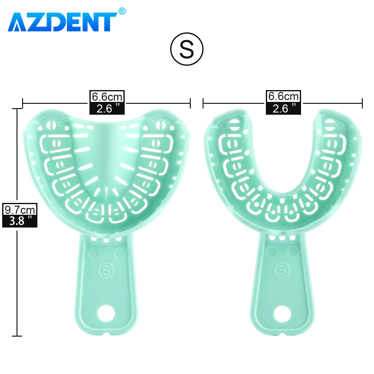 3 Pairs Dental Implant Tray AZDENT Green Full Mouth Impression Trays Removable Partial Mold Large Medium Small Dentistry Tools