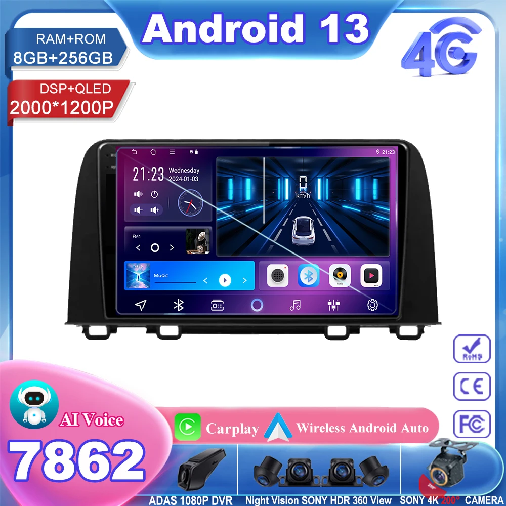 

Car Android 13 For Honda CRV CR-V 2017 2019 Auto 5G wifi Radio Stereo Multimedia Player GPS Navigation High-performance CPU