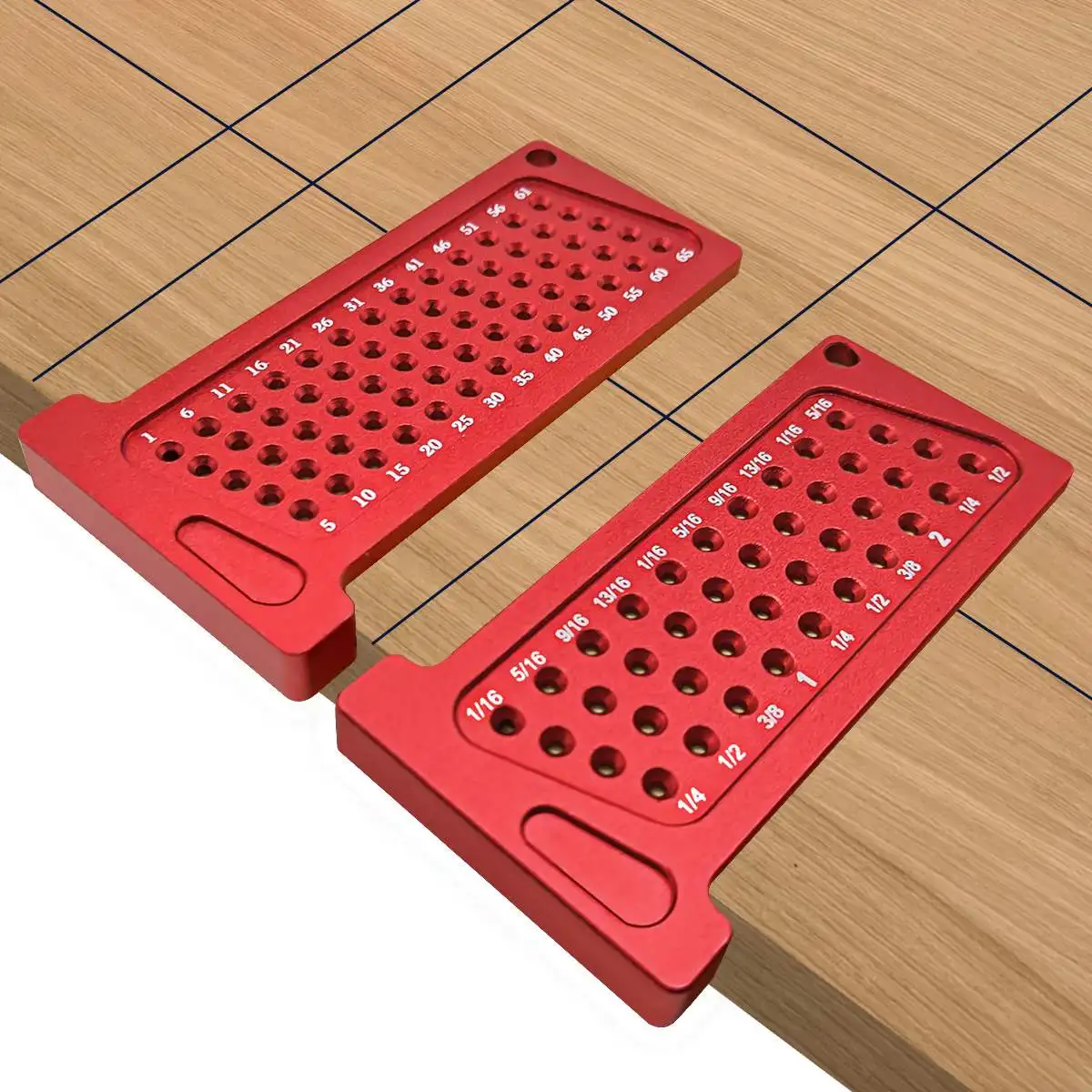 Woodworking Scribe Metric Imperial T-ruler Aluminum Pocket Marking Gauge Carpentry Cross Calibration Hole Scribing Ruler