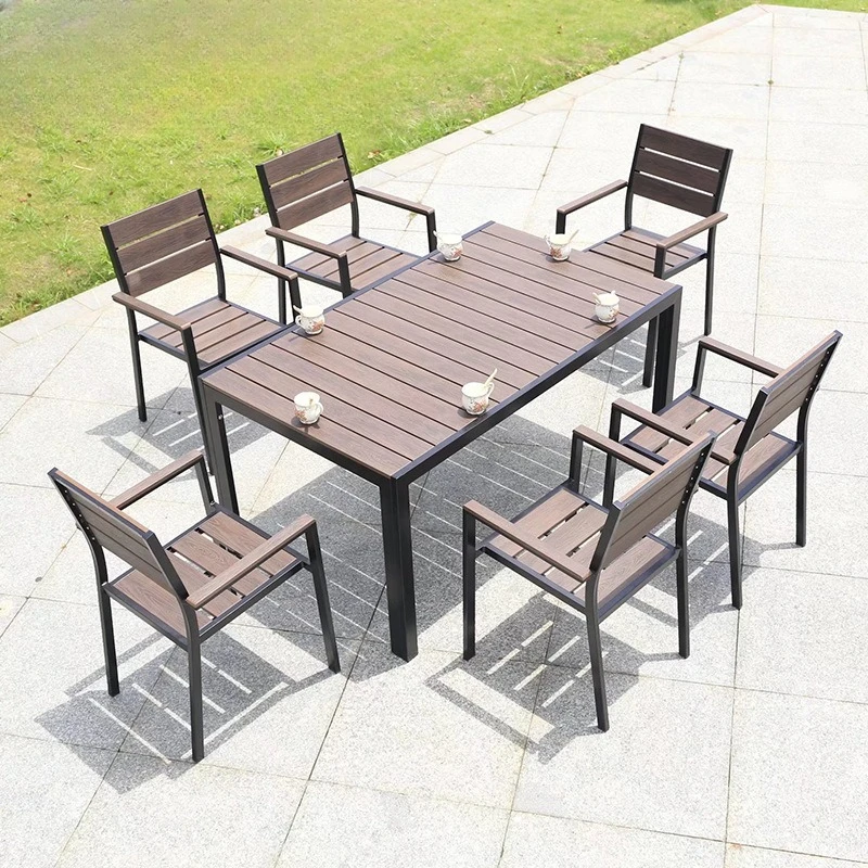 

Simple outdoor courtyard garden dining table leisure waterproof sunscreen table and chair combination furniture