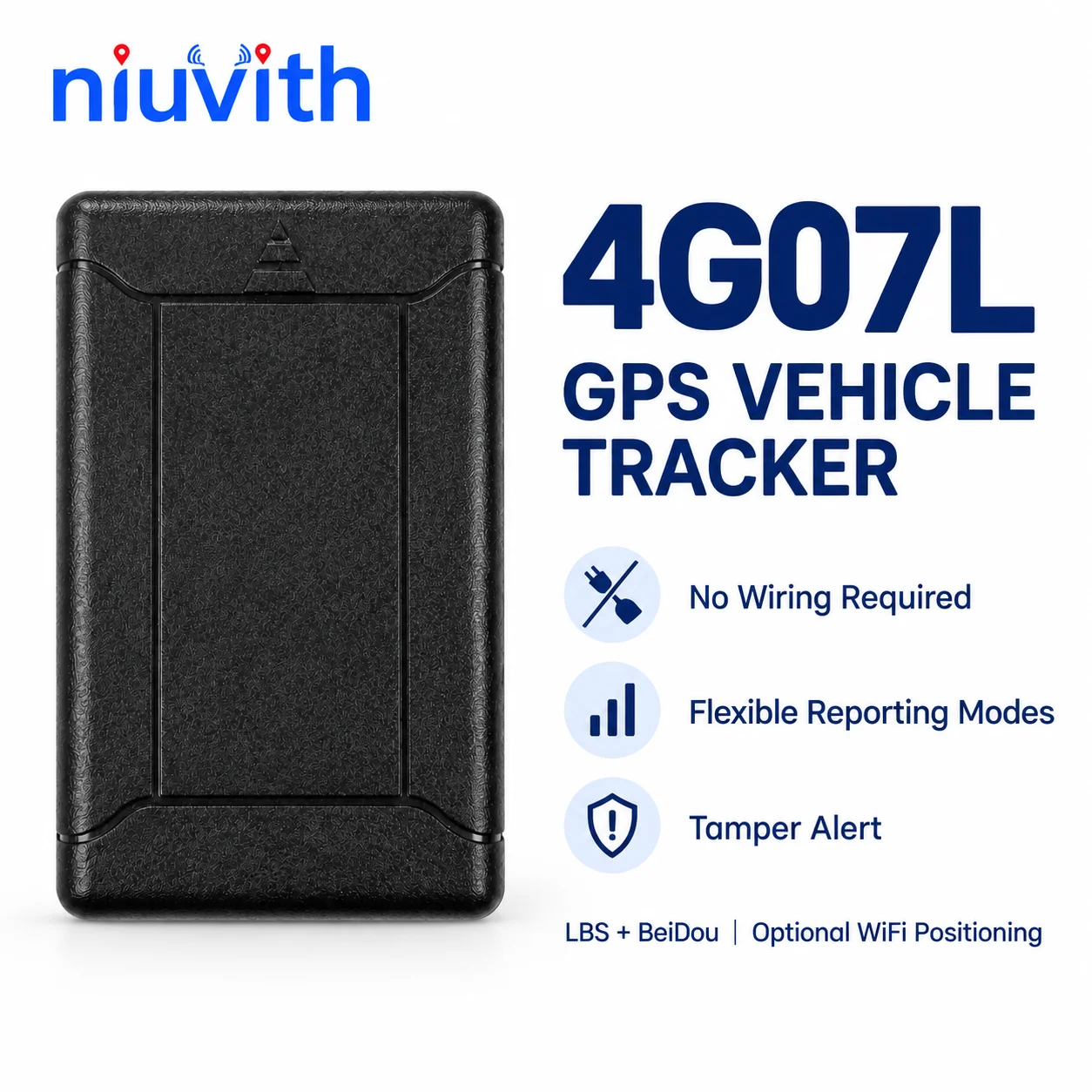 4G07L GPS Car Tracker Free APP BeiDou LBS Optional WiFi Timed Reporting Weekly Mode Alarm Clock Mode Tamper Alert No Wiring