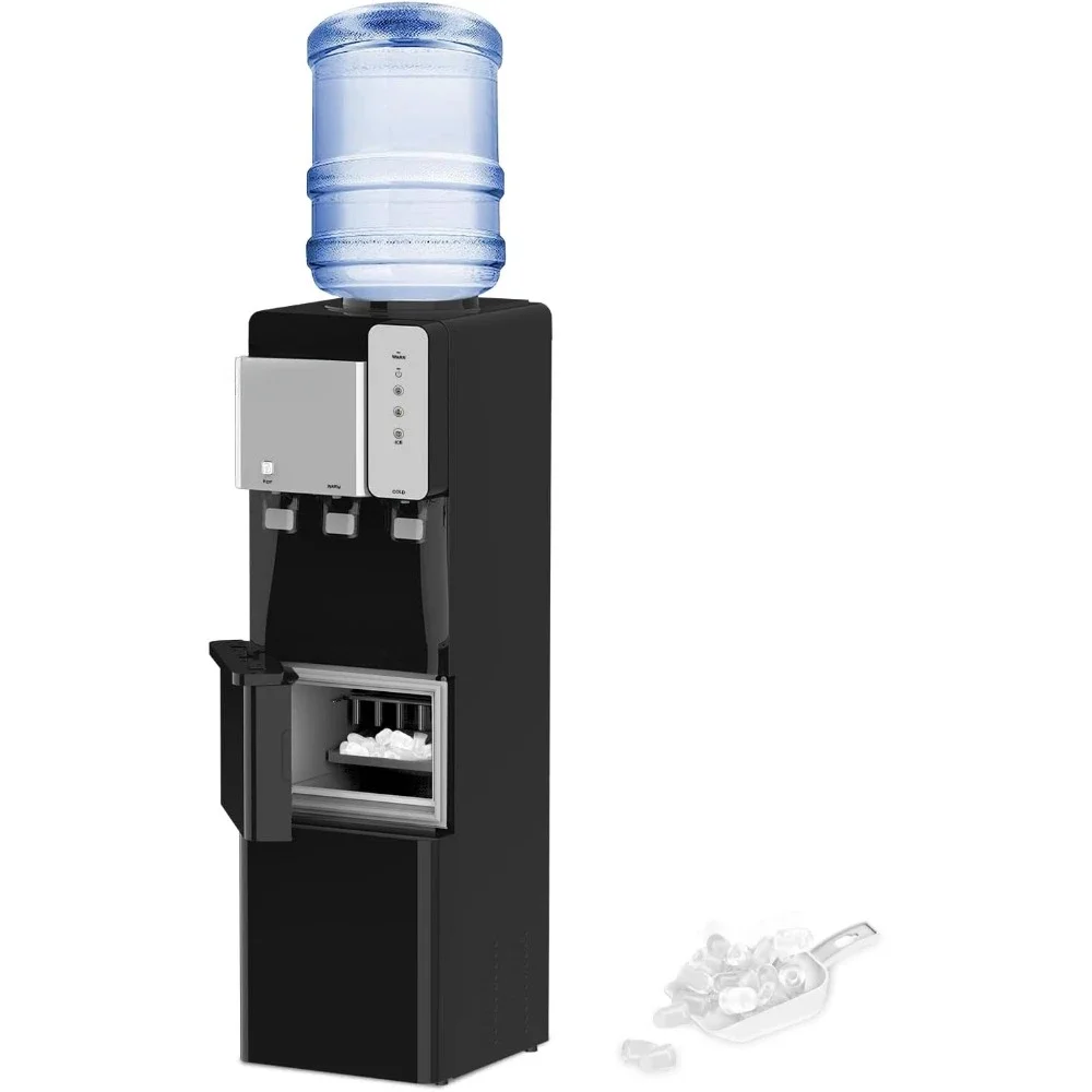 

Water Cooler Dispenser, Top Load Hot Cold W/ Ice Maker, 3 Temperature & Child Safety Lock, 5 Gallon Bottle Water Dispenser