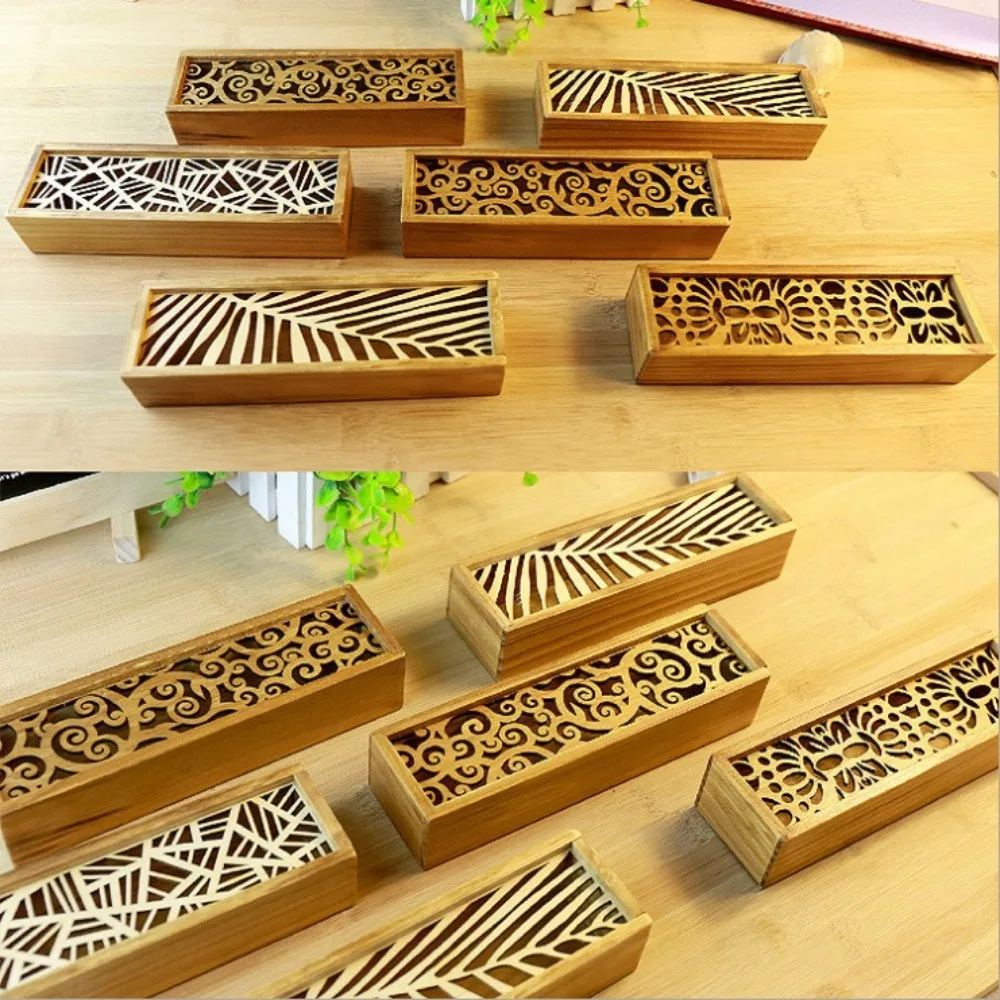 Hohe Qualität Tragbare Holz Bleistift Box Retro Hohl Schreibwaren Box Multifunktionale Langlebig Bleistift Fall Schreibtisch Lagerung Zubehör