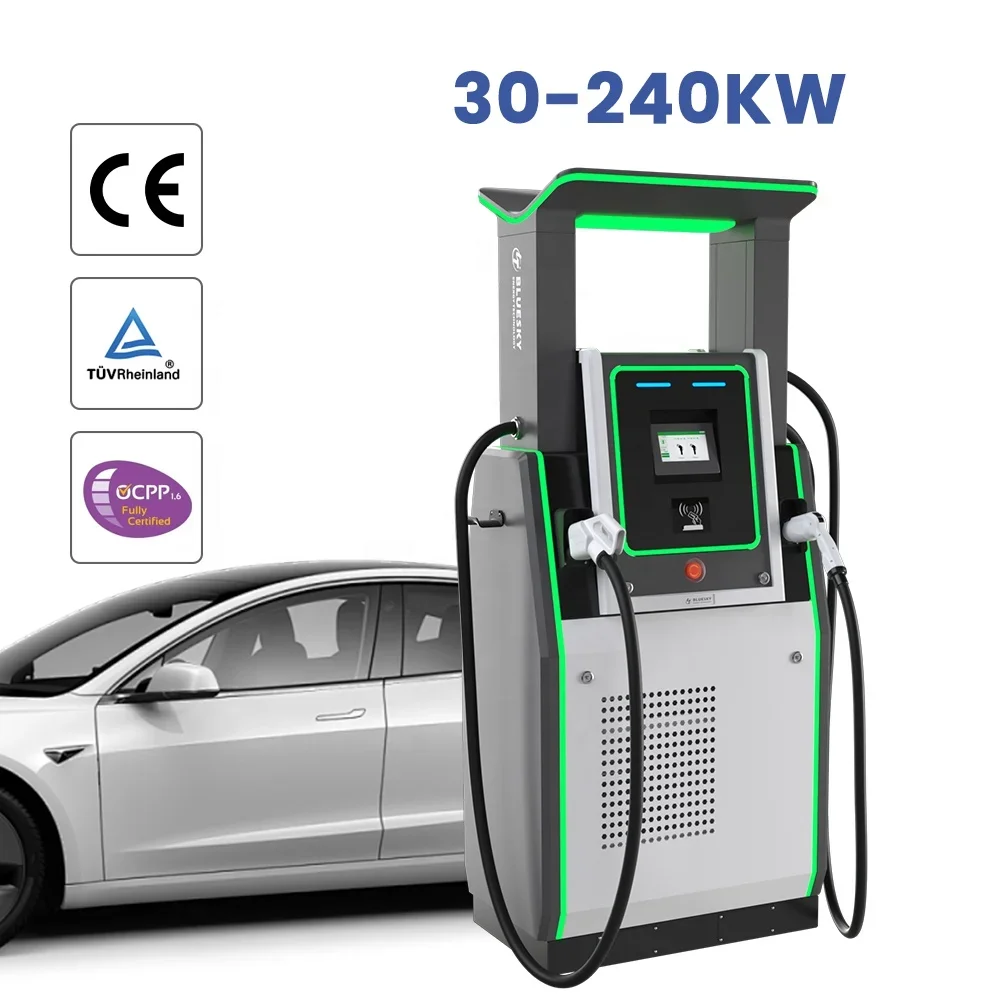 Bluesky Commercial Level 3 DC EV Charger Station CCS Type 1 2 Combo 1 2CCS1 GBT CHAdeMO 60KW EV DC Fast Charger 120KW GB/T