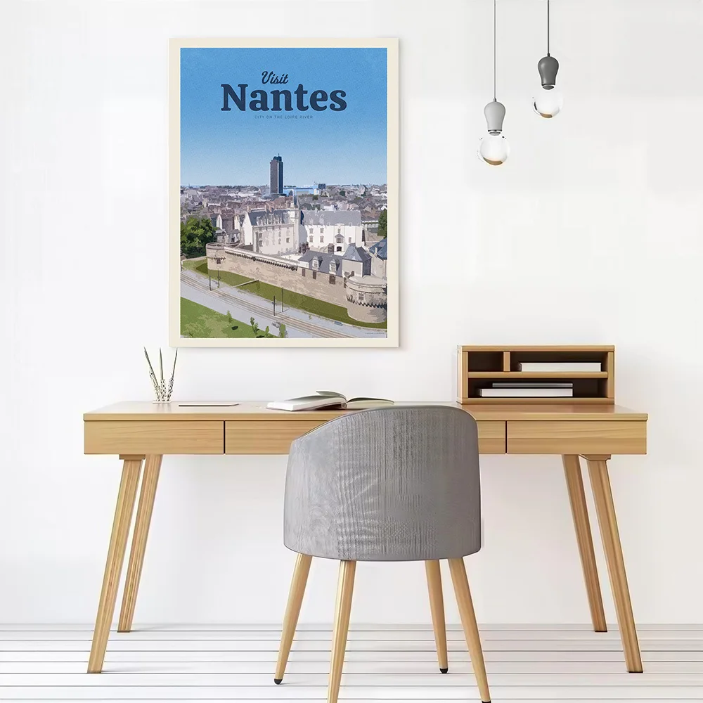 Visit Nantes Canvas Poster Customizable Printed Canvas Painting Wall Art for Fans Gamer Decoration Room Ornaments Wand Deko Arts