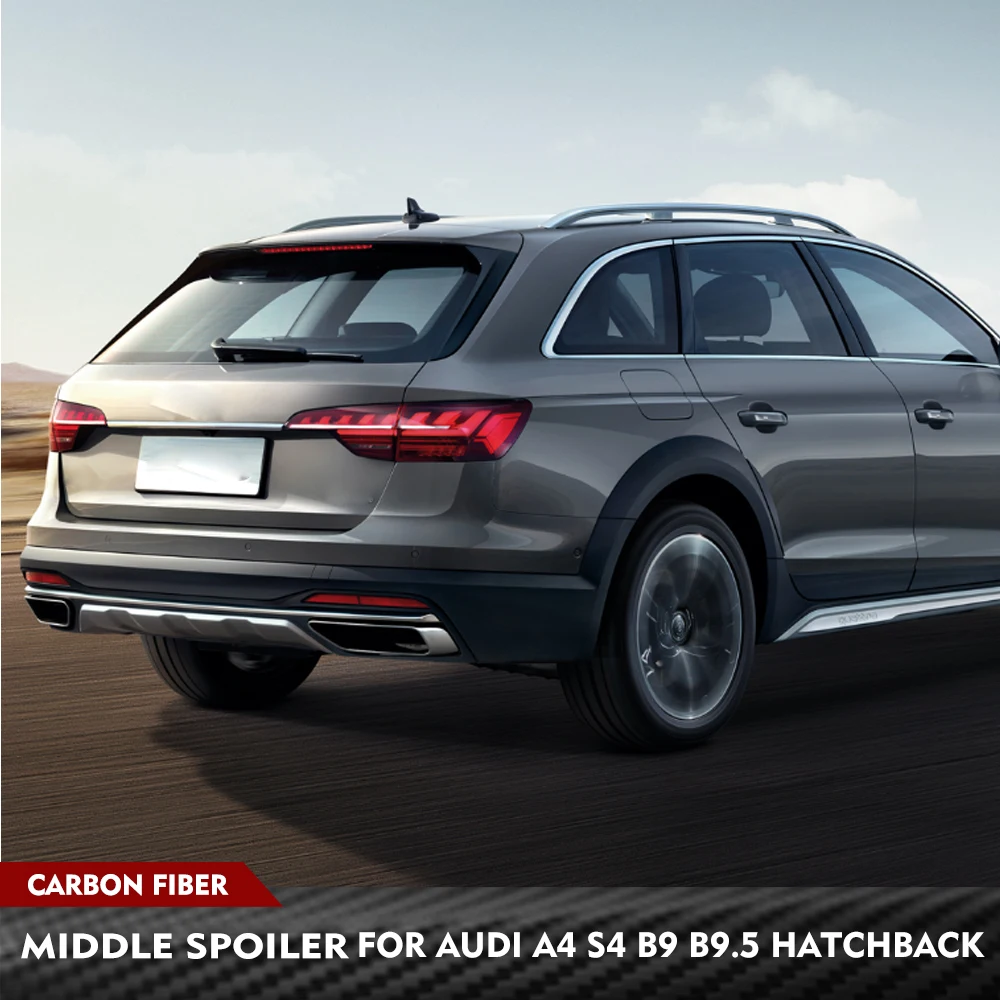 

Для Audi A4 S4 B9 B9.5 Avant 2016-2025: Задний спойлер из карбона, средний спойлер, комплект обвеса, накладка на багажник, антикрыло