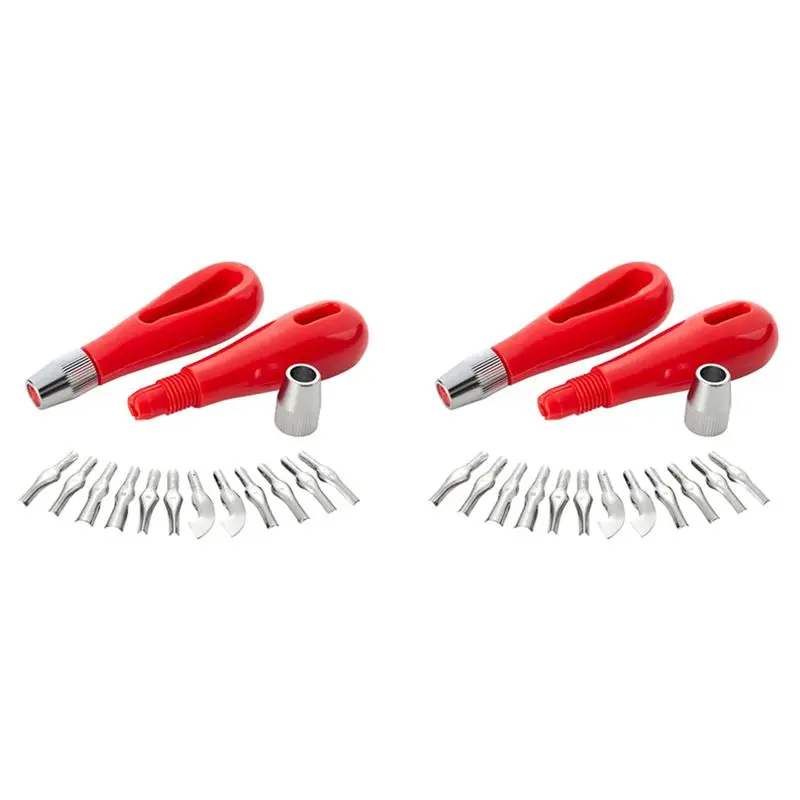 THIVN-Linoleum Cutter Set,4 Sets Craft Lino Cutters With 12 Assorted Blades For Lino Cutting And Crafting, Carvings, DIY Craft