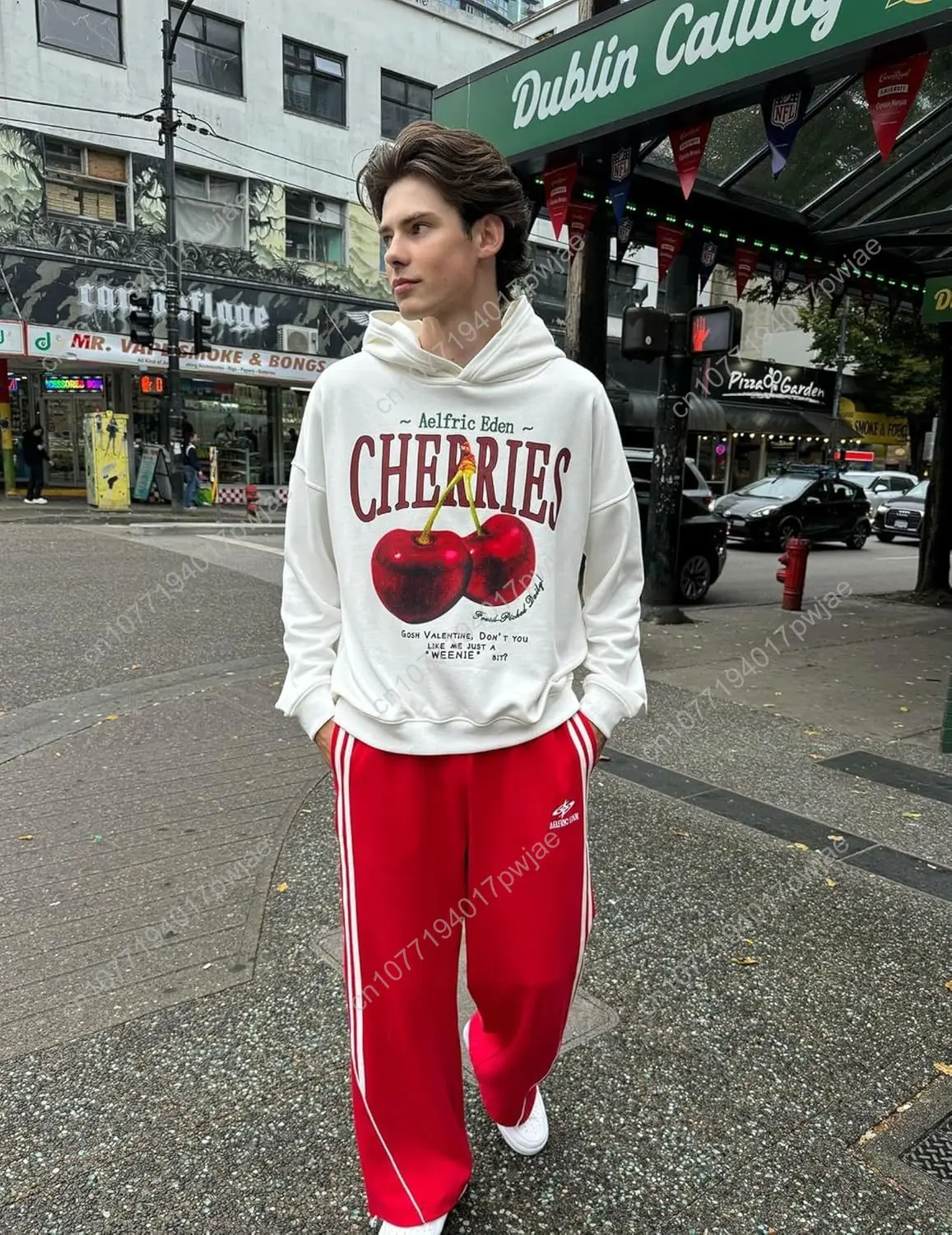 Толстовка Aelfric Eden с капюшоном и вишневым рисунком, женские толстовки с капюшоном Y2K, милый пуловер унисекс