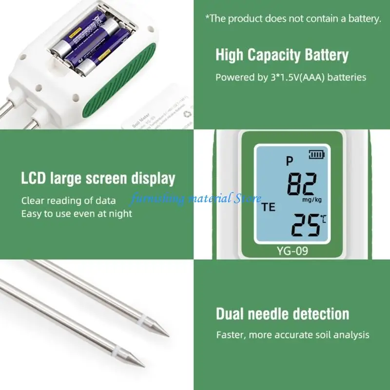 

Y5GD Light Easy To Handle Soil Tester For Measuring Nutrient Amount And Temperature In Various No batteries