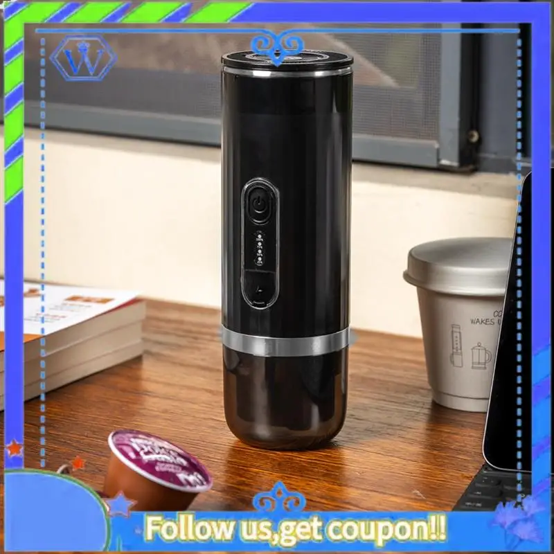 

Portable Coffee Maker Rechargeable Wireless Heating Espresso Machine Car Coffee Make Ground Coffee & Espresso Travel, Durable