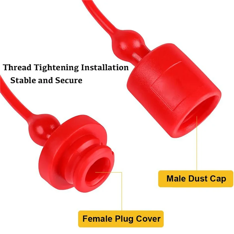 A03F-16 Sets Hydraulic Quick Coupler Male Dust Cap And Female Plug Cover, Rubber Dust Caps/Plugs(ISO-A 1/4Inch)