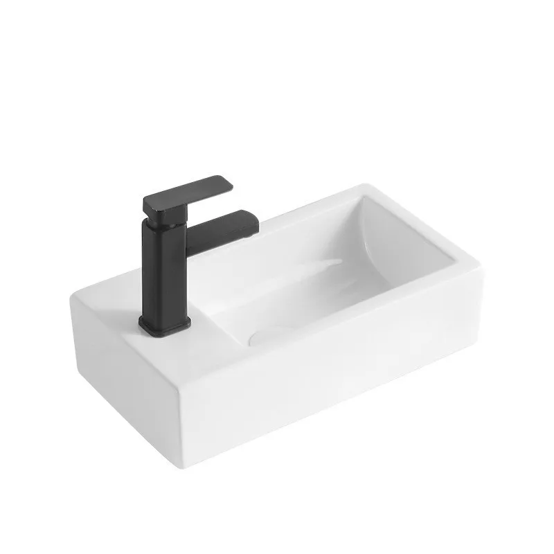 Bathroom Wash Basin Ceramic European Golden Finish for Hotel for Commercial Easy Clean, Ceramic Vanity Sink