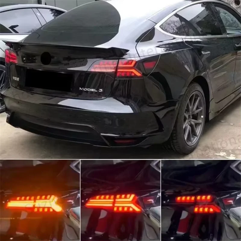 Wholesale Car Accessories LED Fishbone Tail lamp Rear Light For model 3 2017-2019 Rear LampLED