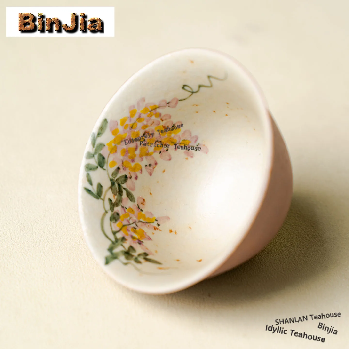 

60ml Hand-painted Purple Vine Teacup Creative Tea Bowl Tea Pair Tea-tasting Fragrance Cup Jianzhan Master Cups Tea Services