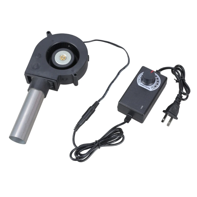 

12V 2.85A Turbos Blower With Speed Controller Steel Duct For Outdoor BBQ Fan for Camping Management Variable Speed