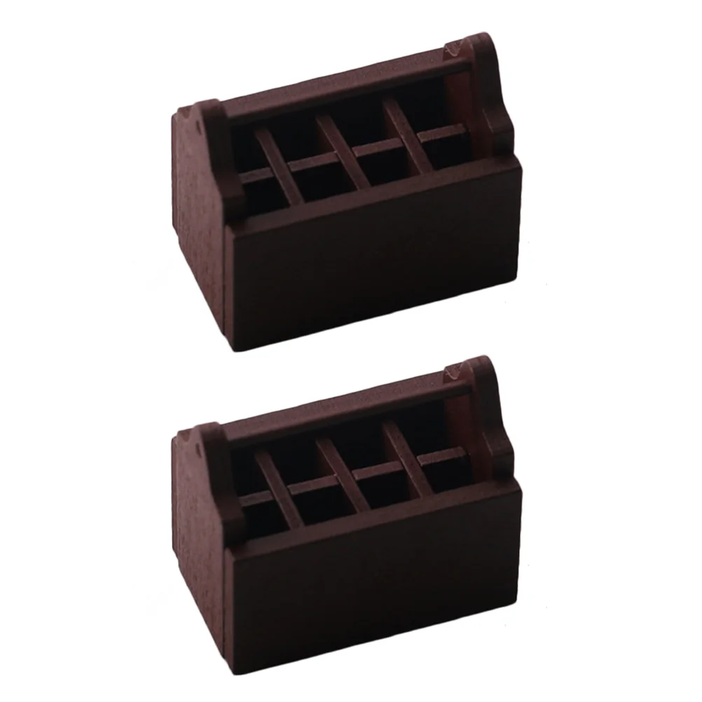 2 Pcs Tool Chest Mini Box Decorative Toolbox Furniture Photography Props House Wooden Coffee Ornament Supplies