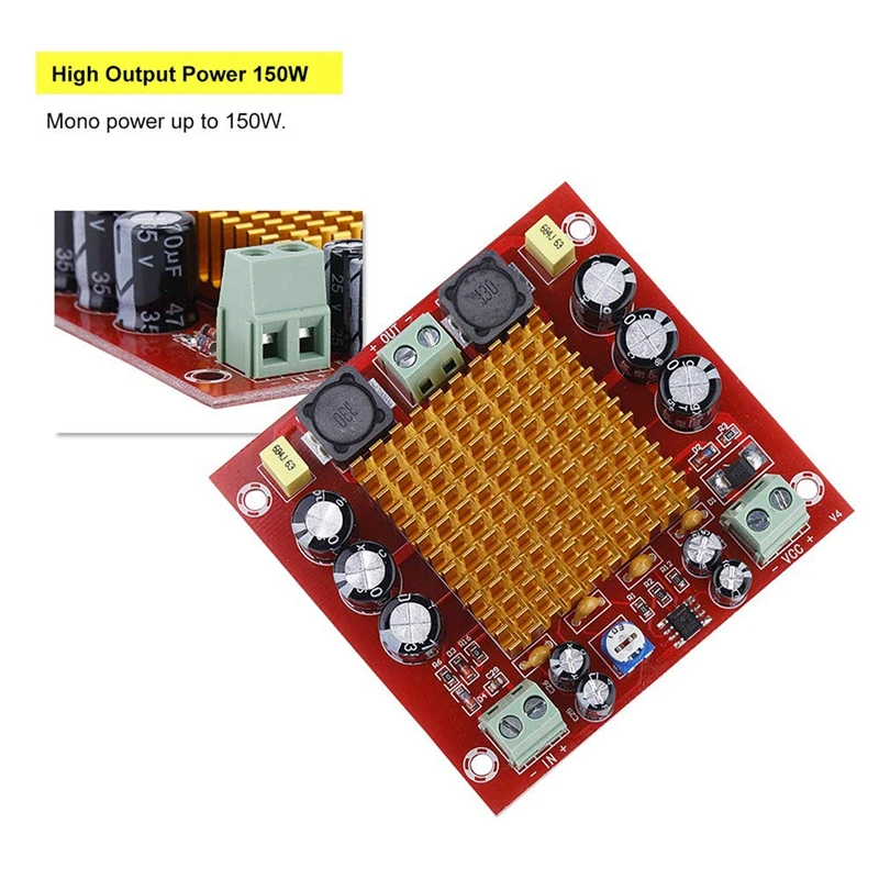 2X Channel Power Amplifier Board 150W New Single-Channel Digital Amplifier Board Power Amp Module 12V-26V TPA3116D2