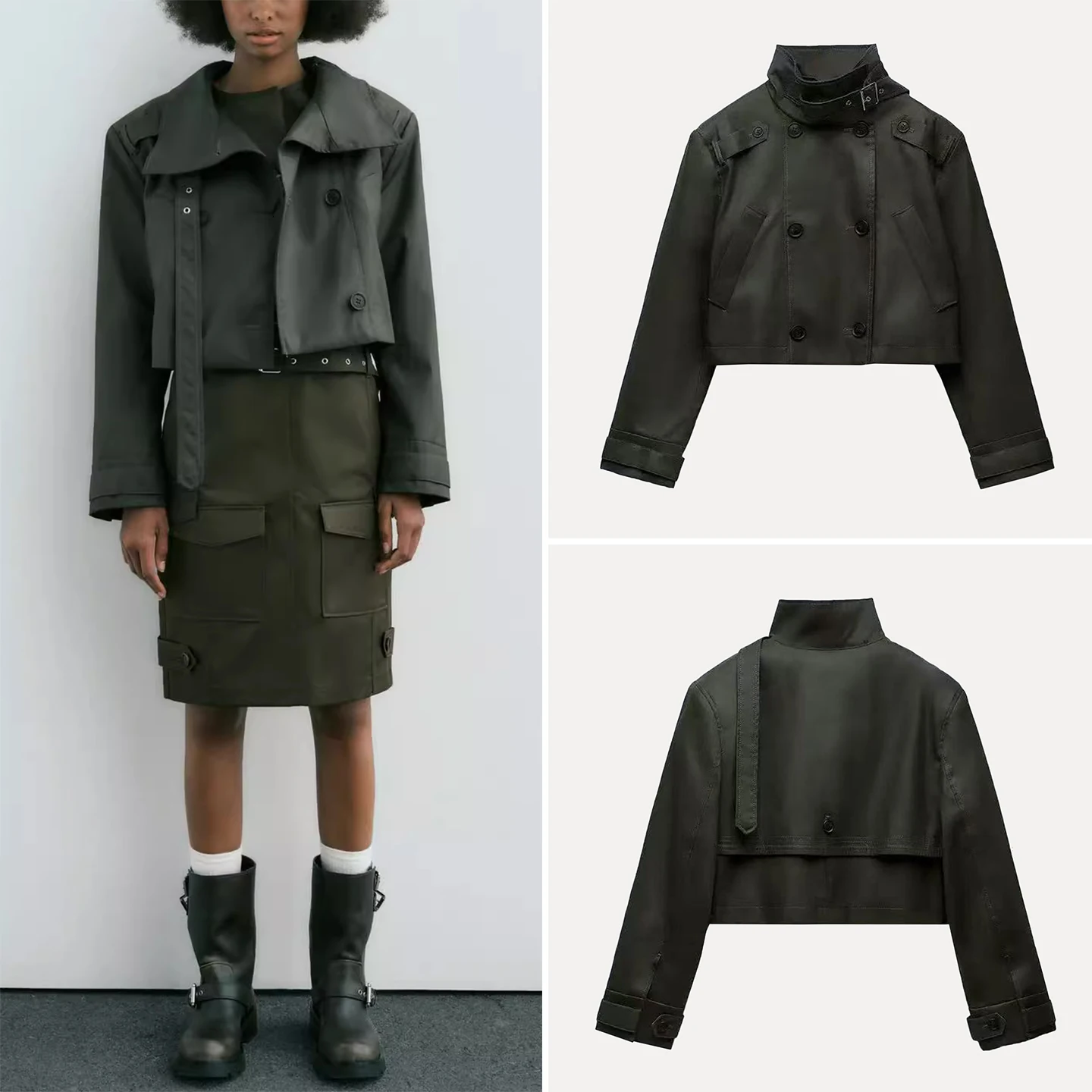 Jaket Kulit Wax Modis untuk Wanita, Model Baru Musim Panas, Pakaian Luar Merek Z, Cocok untuk Kerja, Slim Fit, Lengan Panjang