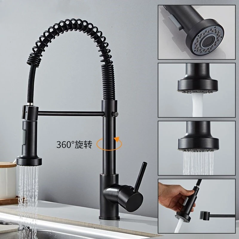 Spring-loaded Pull-out Faucets Kitchen Sink Faucet Stainless Steel Kitchen Pull-out Faucets for Bathroom Splash Proof Water