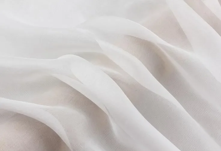 10Yards Howmay silk chiffon fabric 4.5m/m 114cm 100% pure  unbleached white PFD  for DIY handmade