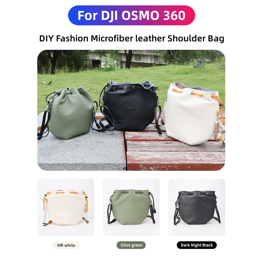 Untuk DJI OSMO 360 Tas Penyimpanan Kapasitas Besar Anti Gores Tahan Air DIY Tas Bahu Kulit Modis Aksesori Drone