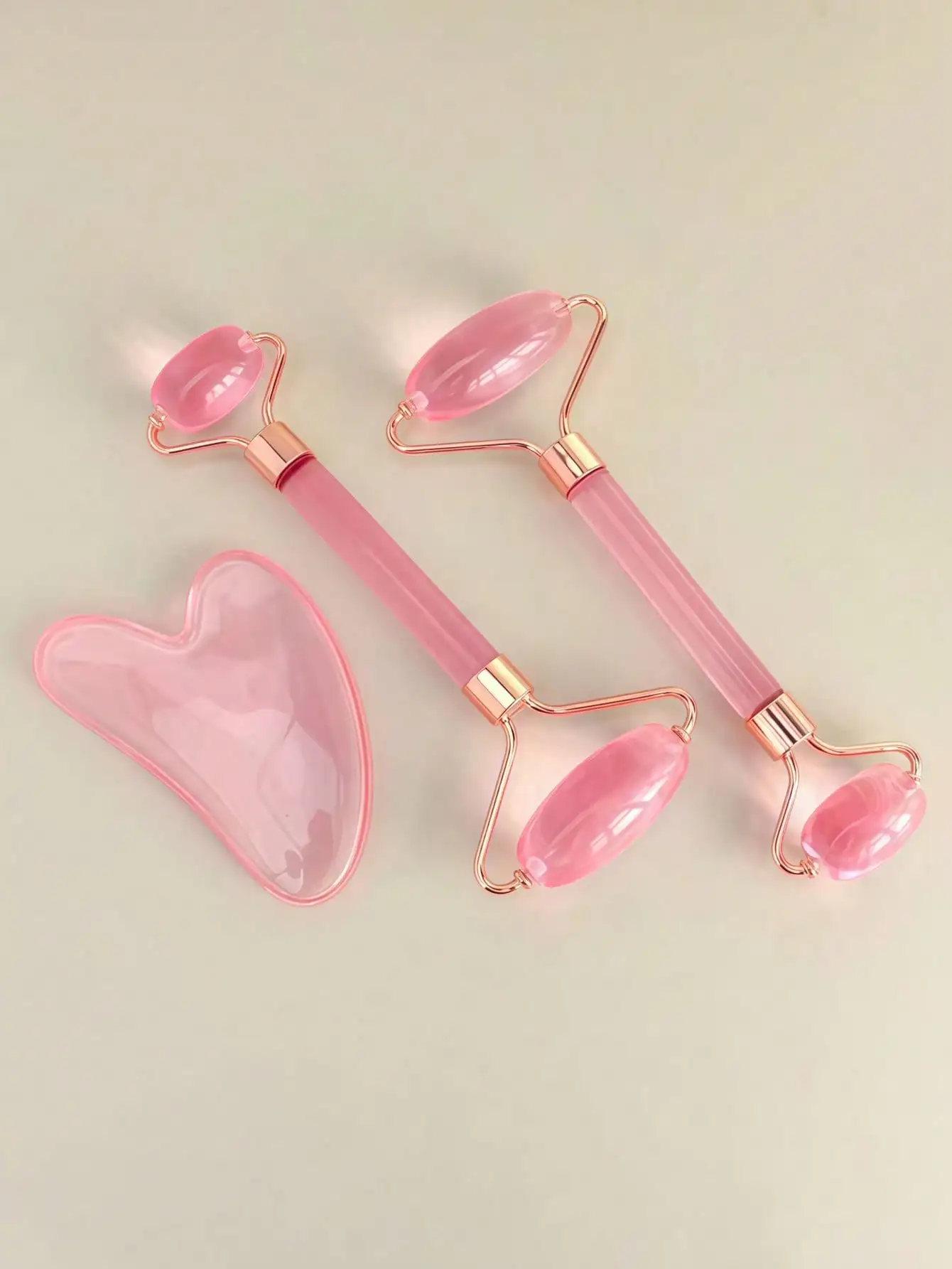 1/2pcs Resin Massage Roller Set, Double-Headed Massage Roller + Gua Sha Board, Eye And Face Massage, Muscle Relaxation, Double-Headed Massage Stick, Beauty Board, Facial Massage Tool, Envelope Bag Packaging