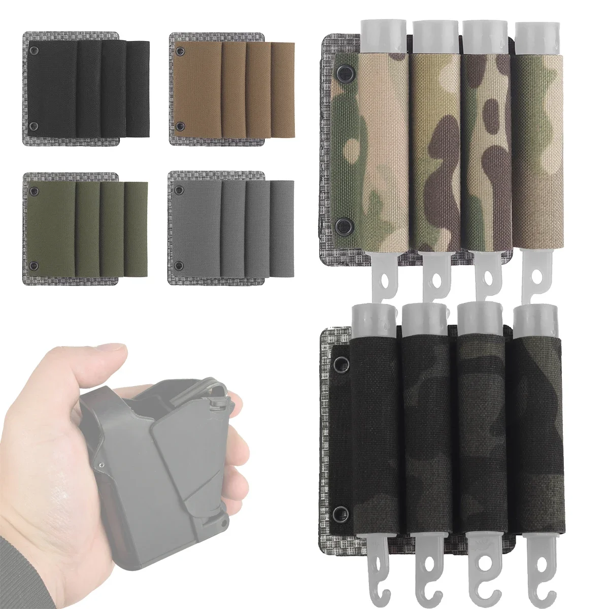 Tactical Chemlight Shotgun Shell Battery Holder Hunting 9mm .40 .22LR Nylon Speed Molle Pouch Loader  4-Pack Light Holders Bag