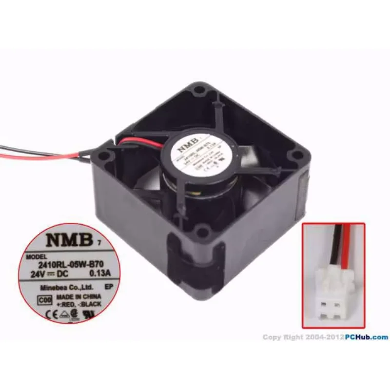 NMB-MAT 2410RL-05W-B70 C00 DC 24V 0.13A 60x60x25mm 2-Wire Server Cooling Fan