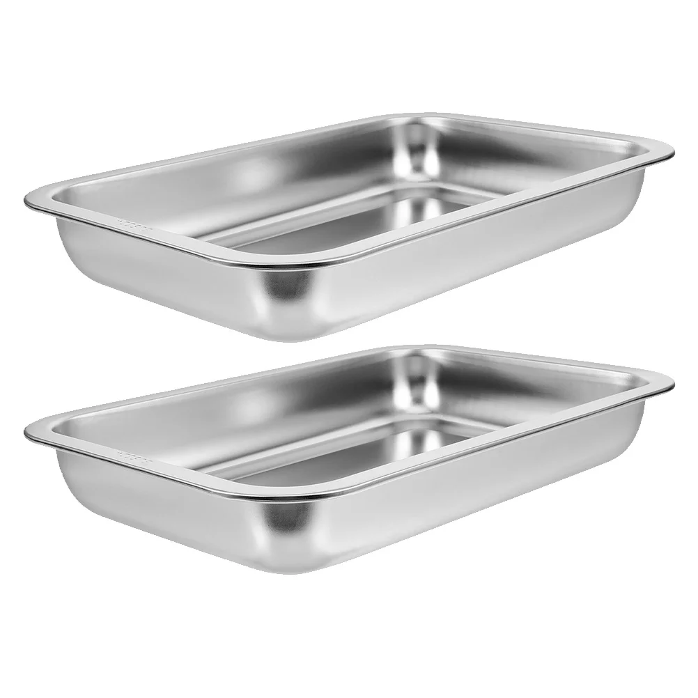 

2 Pcs Cat Litter Box Pan Metal Tray Kitten Boxes Pans Portable for Cats Stainless Steel Sand Basin