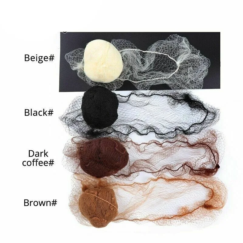 

20 шт. прочных нейлоновых сеток для волос для пучков, инструмент для укладки волос, черные, бежевые, коричневые, темно-кофейные, 5 мм, сетки для париков, для укладки волос