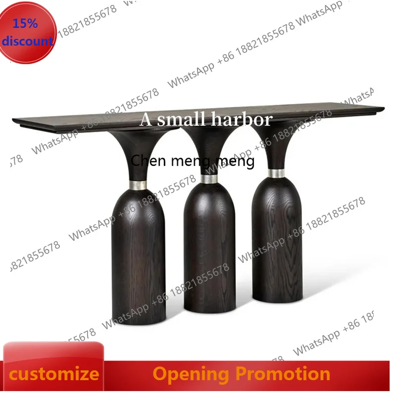 

Medieval solid wood entrance table Household entrance platform against the wall