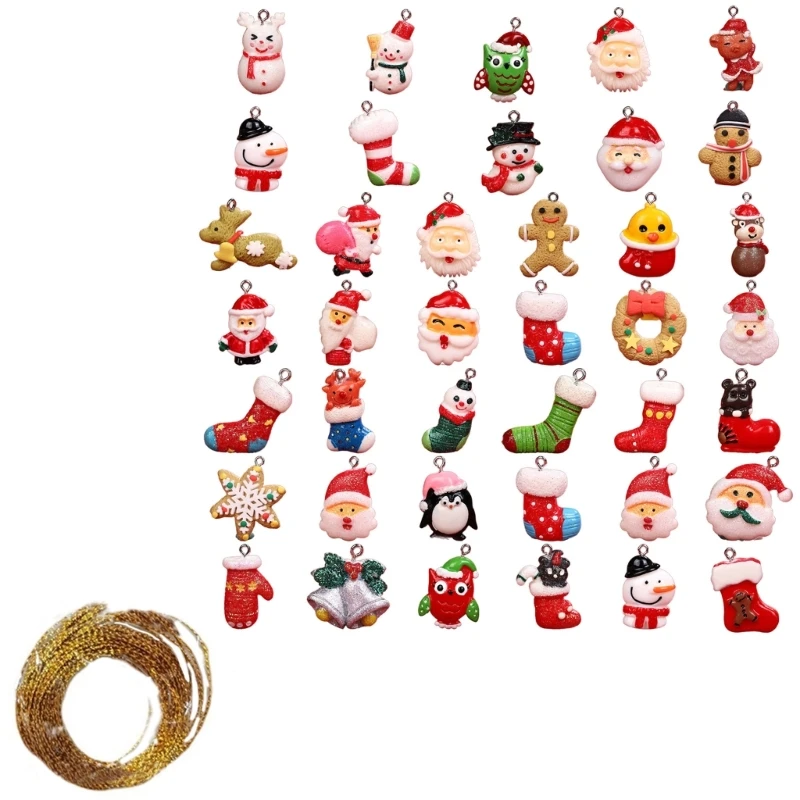 수제 휴일 장식 펜던트 매력 세트 모듬 크리스마스 장식 쥬얼리 액세서리 매력 공예 공급 만들기