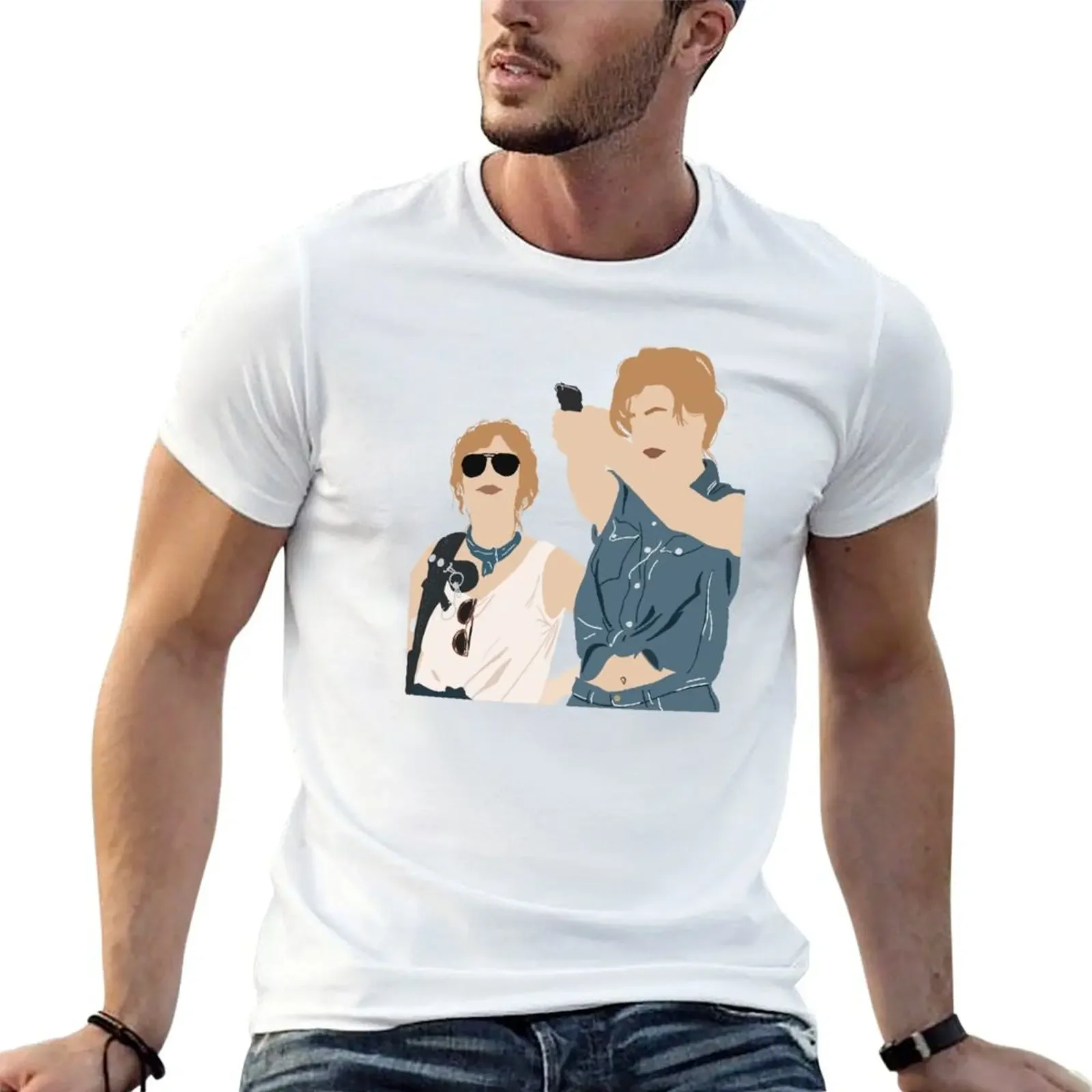 Thelma & Louise T-Shirt korean fashion graphic tee shirt mens workout shirts