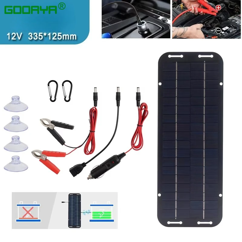 ATV Motorrad Roller 10 W Solarbetriebene 12 V Blei-Säure-Batterie-Unterhaltungs-Erhaltungsladegerät für Autos, Wohnmobil, Wohnwagen, Boot, Batterie