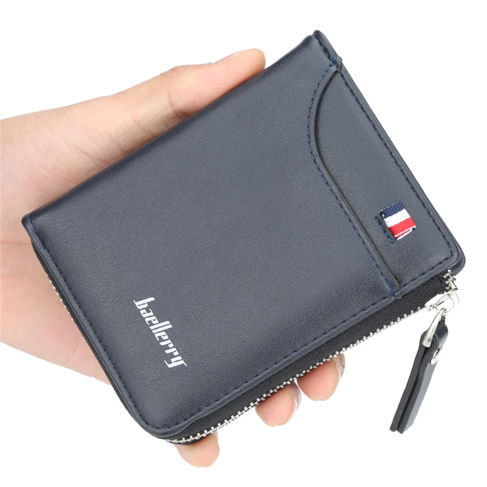 2024 Luxury Wallet New Men's Wallet Short Frosted Leather Wallet Retro Two Fold Vertical Wallet Youth Korean Multi-Card Wallet