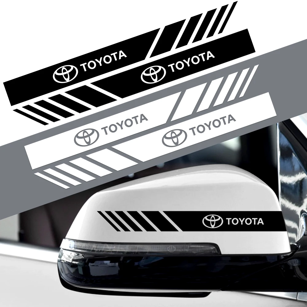 2 قطعة سيارة مرآة الرؤية الخلفية شعار ملصقات شارة ملصق مائي اكسسوارات السيارات لتويوتا كورولا هايلكس RAV4 بريوس كامري لاند كروزر TRD