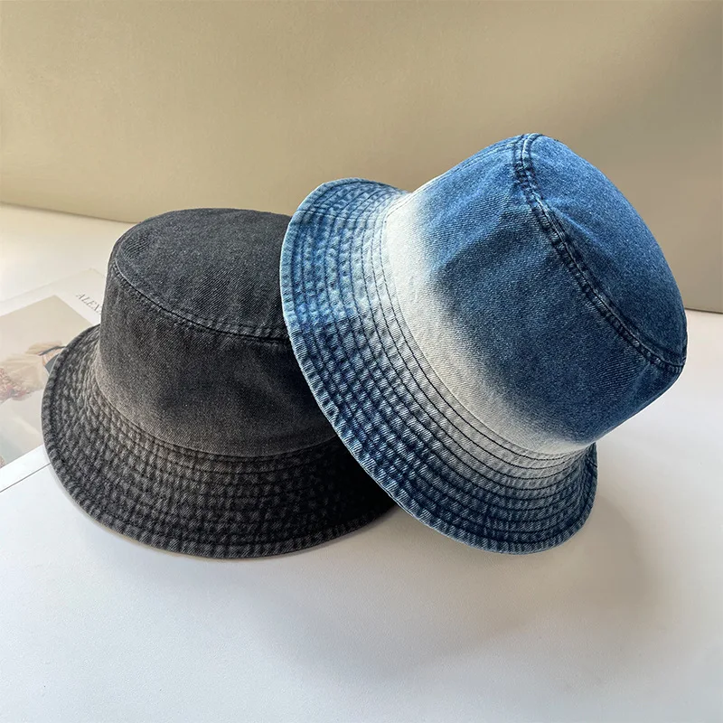 Japanischer Koreanischer Stil Denim-Fischerhut Unisex Frühling Sommer Batik Retro Outdoor Sonnenschutzhut