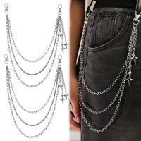 Mode Punk multicouche métal étoile pendentif pantalon chaîne Hip Hop taille porte-clés jean chaîne femmes à la mode bijoux accessoires cadeaux 1