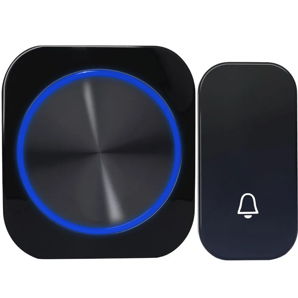 SMATRUL Waterproof Wireless DoorBell Door Bell Ring Chime Call Night Light No Battery EU Plug Self-Powered 1 Button 1 Receiver