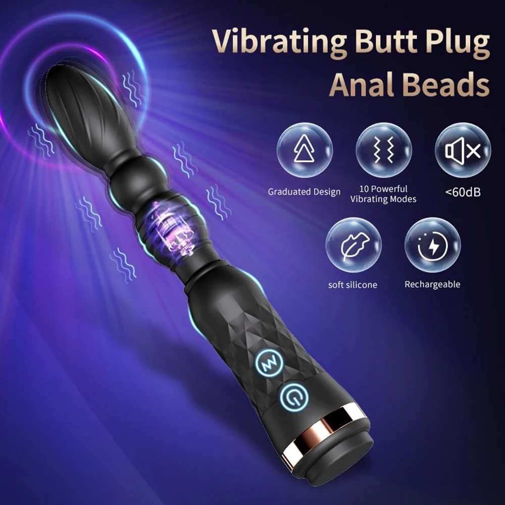 Anal Plug Vibrator for Women G-Spot Clit Stimulation Anal Beads Prostate Massager Butt Plug Female Masturbation Adult Sex Toys - view 2