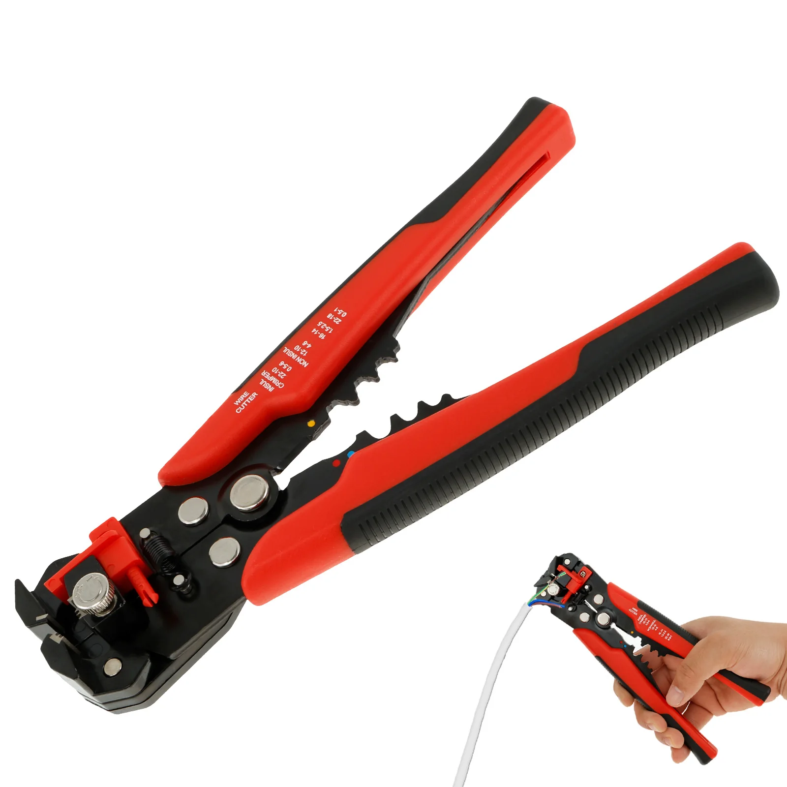 Wire Stripper Plier 10-24 AWG Self Adjusting Cable Stripping Cutter Automatic 3 in 1 Electrical Wire Stripping Tool