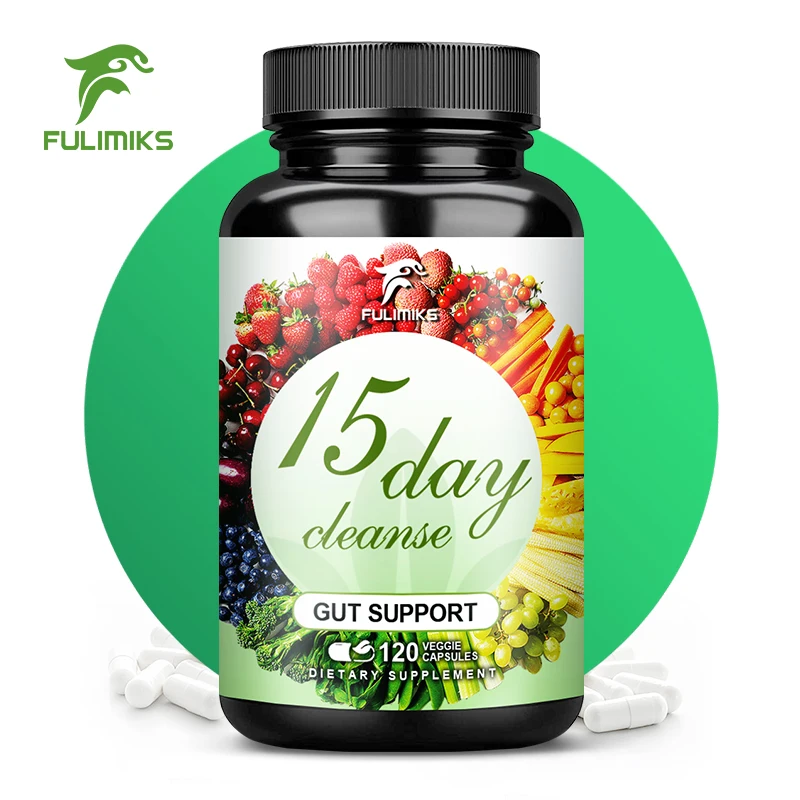 15 Day Cleanse - Bowel And Colon Support | Fiber Premium Formula | 120 Capsules 1/2/3/5bottles