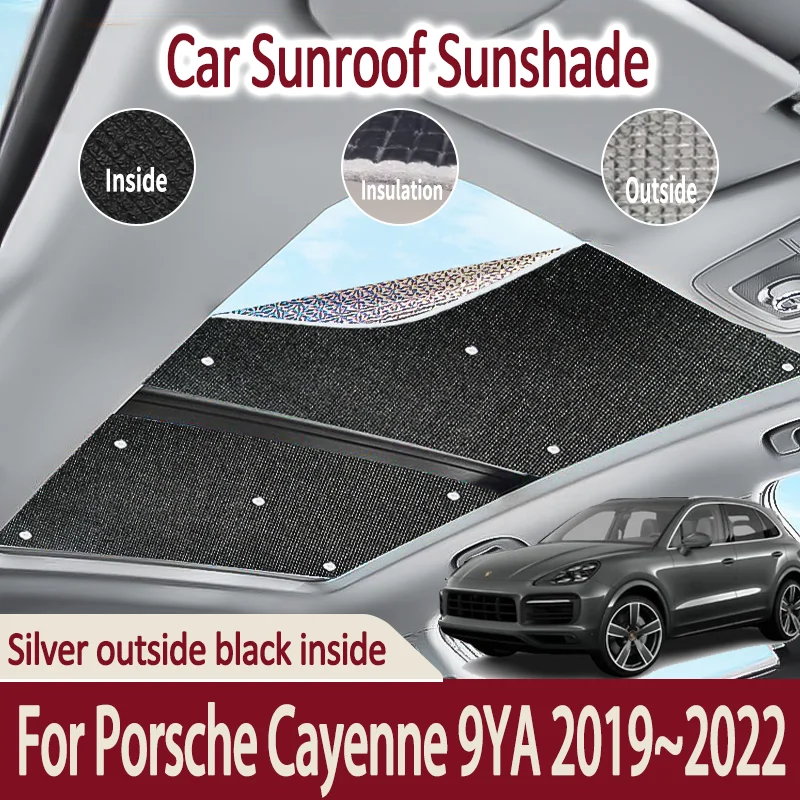 

Car Sunroof Sunshades For Porsche Cayenne 9YA 2019~2022 2020 2021 Skylight Roof Sunscreen Heat Insulation Anti-UV Accessories