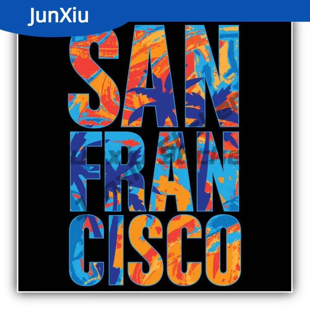 

San Francisco Colorful Label High-quality Sticker Waterproof Decals For Car Camper Bodywork Laptop Phone Guitar Bumper Decal Rv