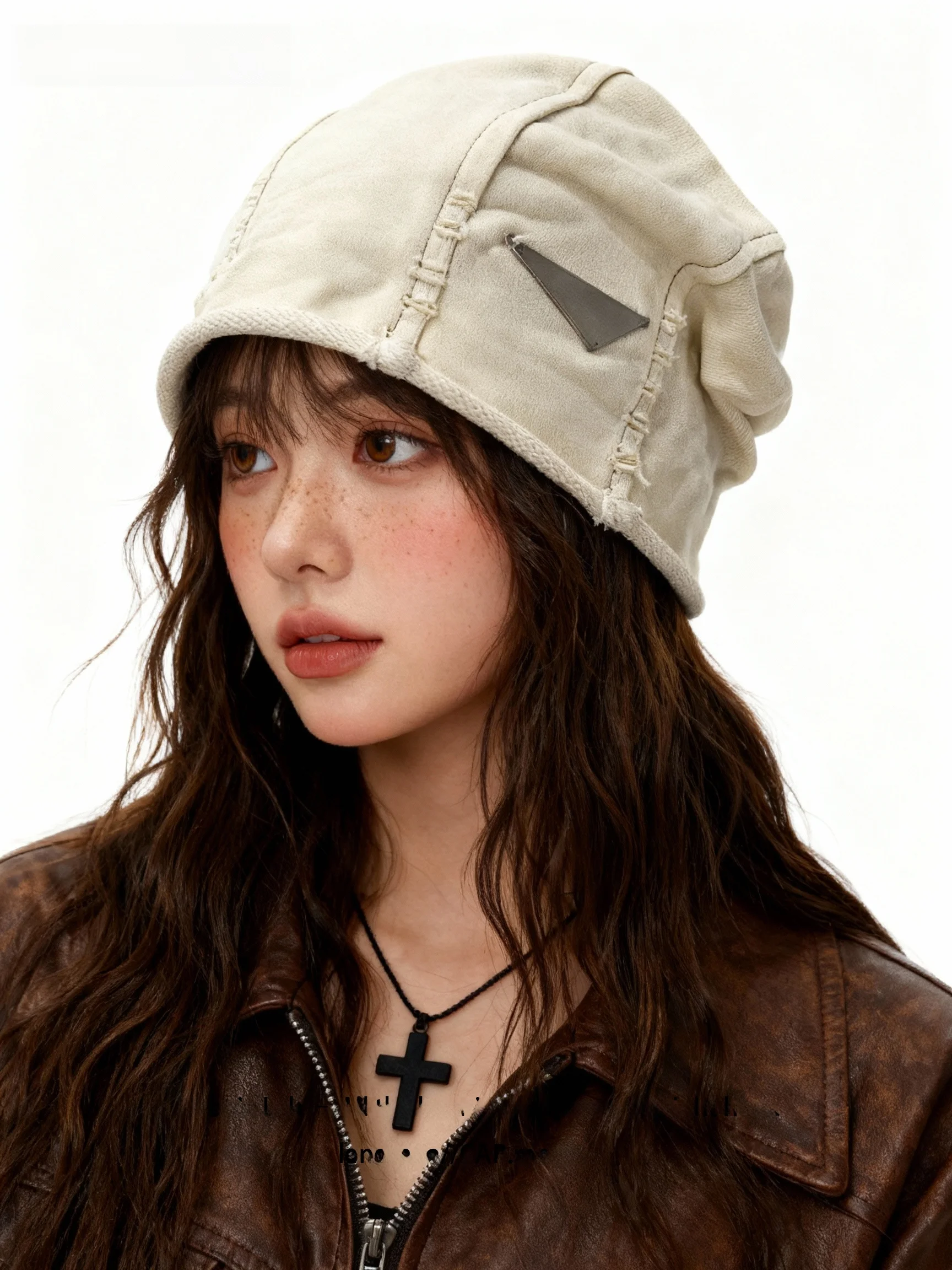 Washed Cold Cap American Retro Style Women's Thin  Lab Hat Cool Sweet Head Cover Hat Travel Windproof Adjustable Polyester